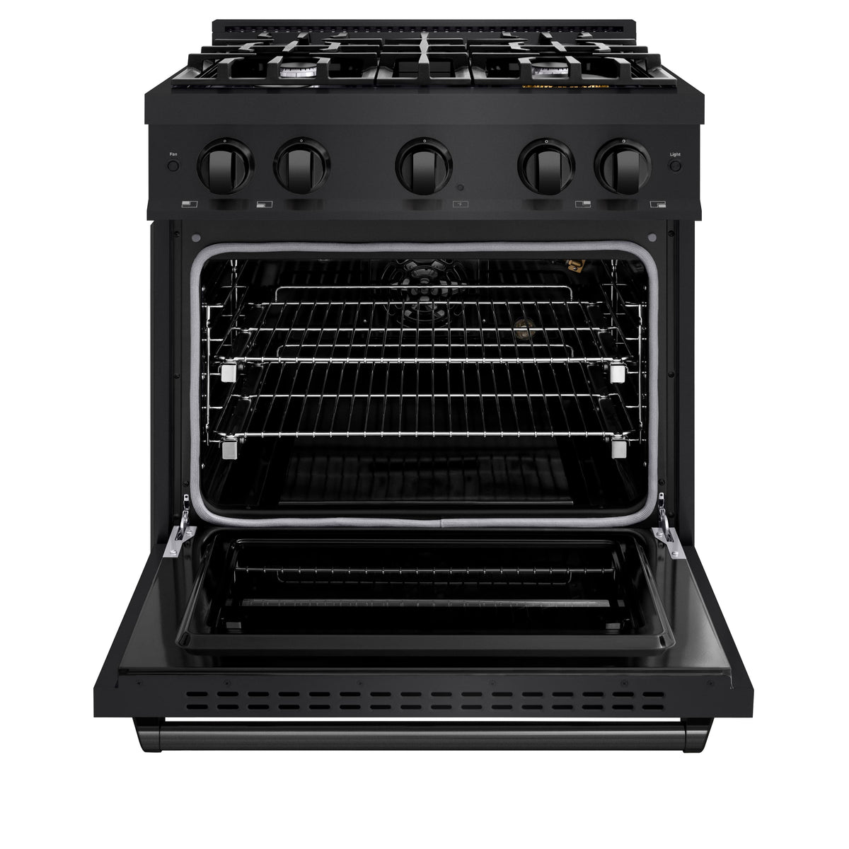 ZLINE - 30 in. Wide 4 Burner Classic Gas Range Convection Oven (CGRB-30) - Black Stainless Steel