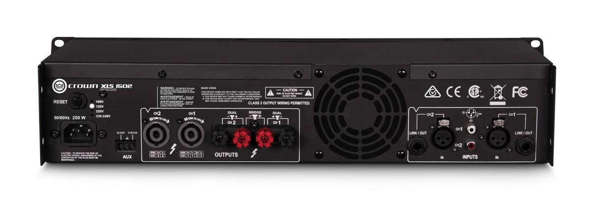 Crown - XLS 1502, Drivecore 2, Two-channel, 525W @ 4Ω Power Amplifier - Black