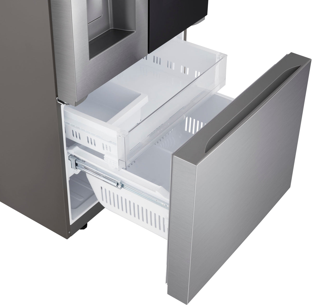 LG - 33-in Wide 24.5 Cu. Ft. French Door Standard-Depth MAX Smart Refrigerator with Dual Ice Maker with Craft Ice - Stainless Steel