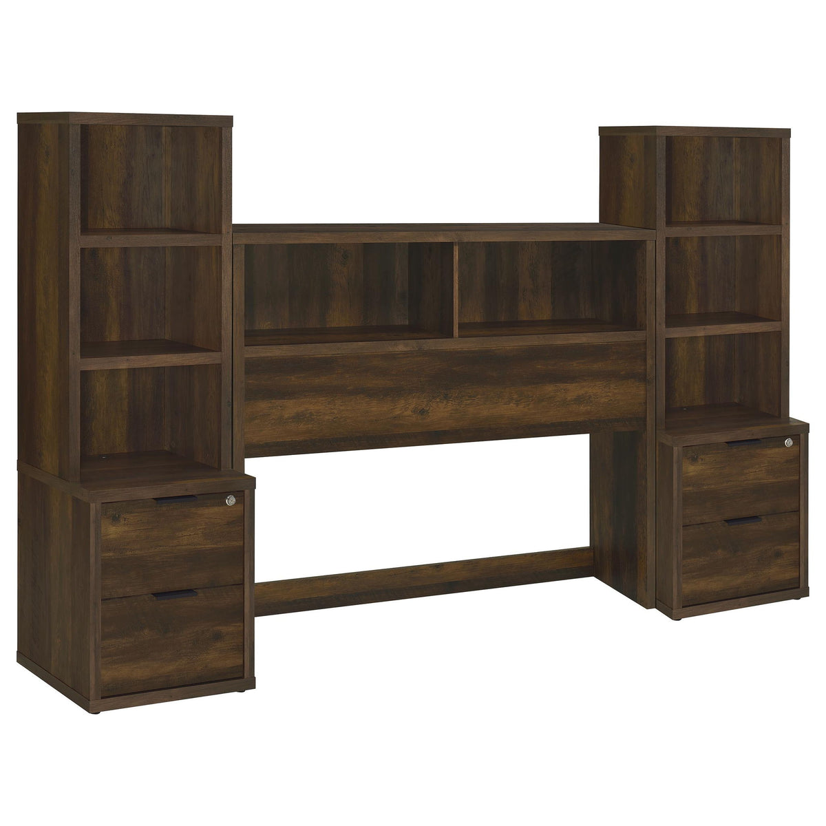 Geary - Set de dormitorio de 3 piezas con cabecero con estantería