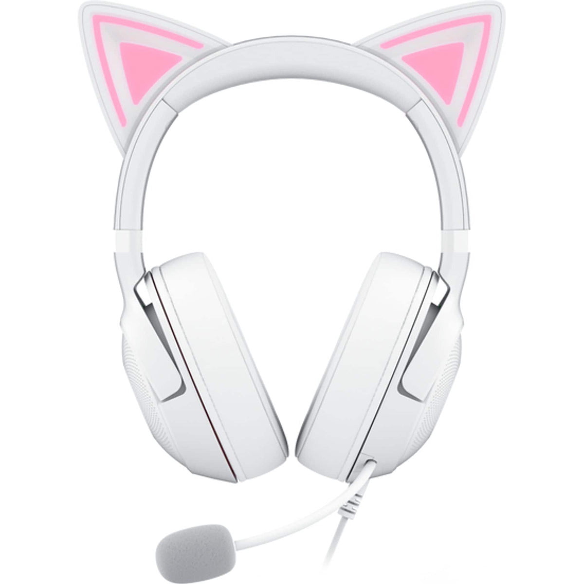 Razer - Kraken Kitty V2 Wired Over-the-Ear Gaming Headset for PC, Mac, Nintendo Switch, Steam Deck, Mobile, and Tablet - White