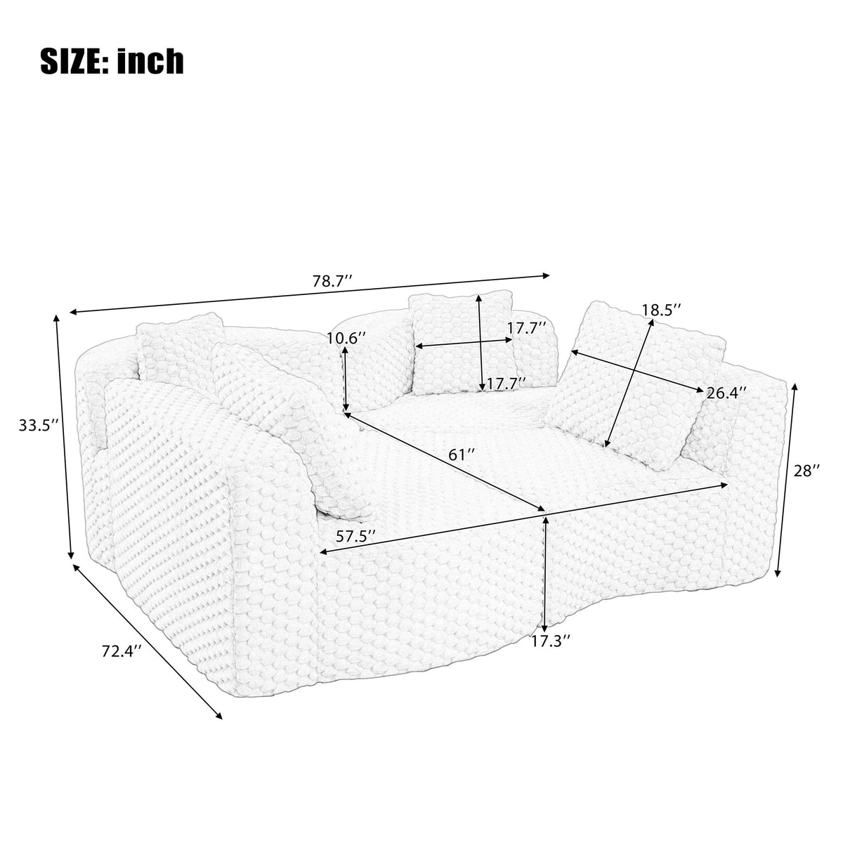 Sofá seccional modular con diseño de combinación libre