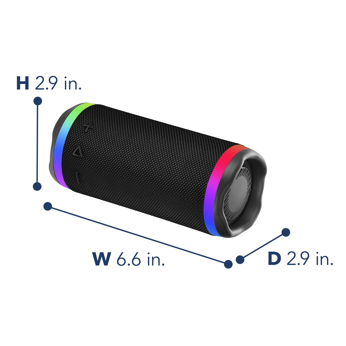 Insignia™ - Medium Waterproof Bluetooth Speaker with LED Lighting - Black