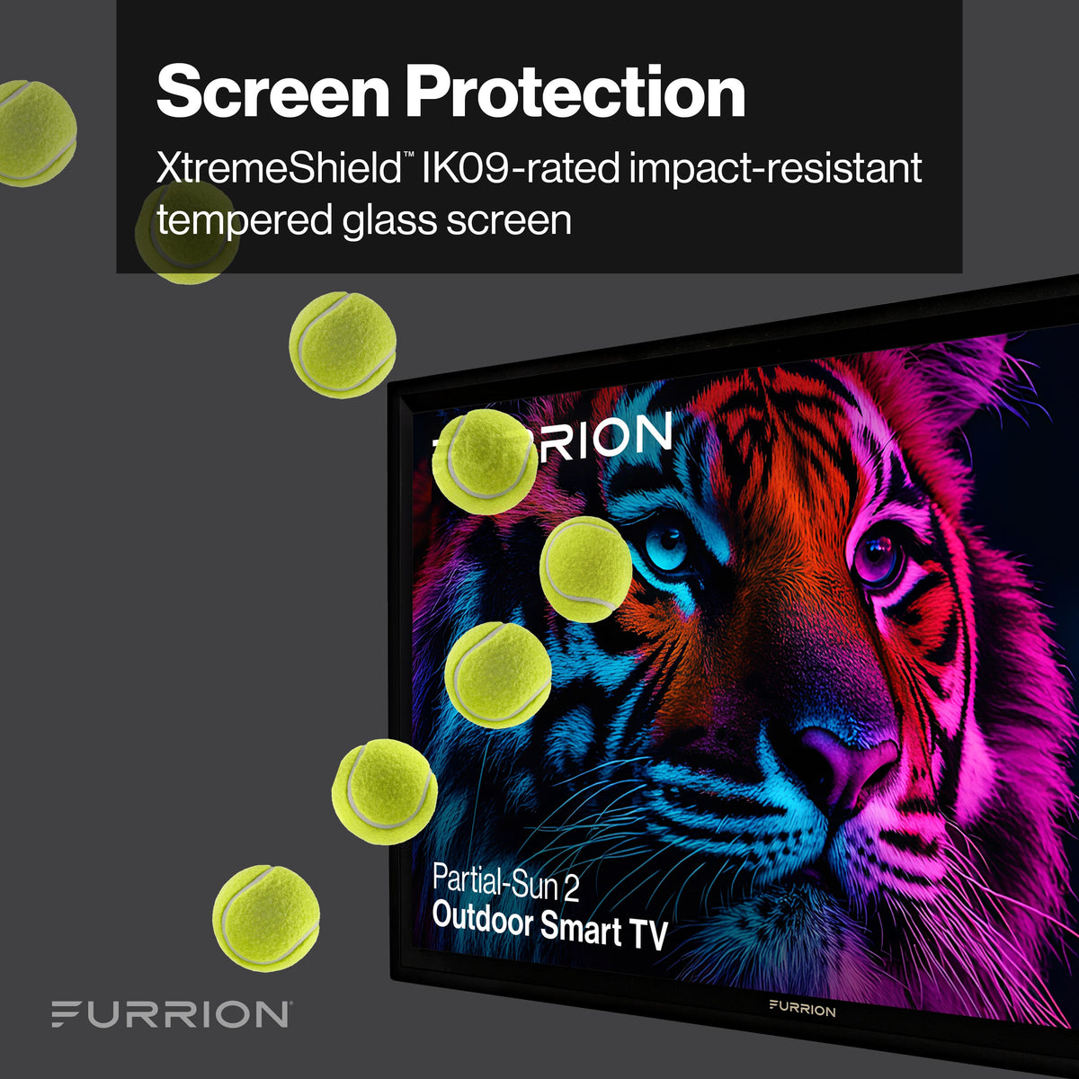 Furrion - Aurora 43" Partial-Sun 2 Outdoor Smart 4K LED Impact-Resistant Screen WiFi-Boosting Antennas 750 Nit