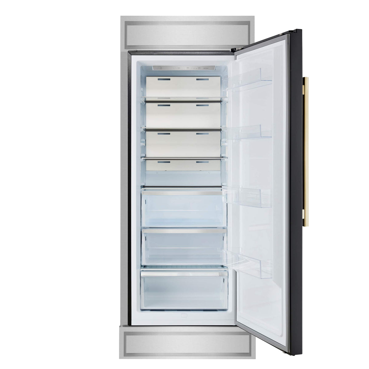 Forno Appliances - Maderno 13.6 Cu. Ft. Built-In Upright Convertible Refrigerator-Freezer with Right Swing Door - Black/Silver