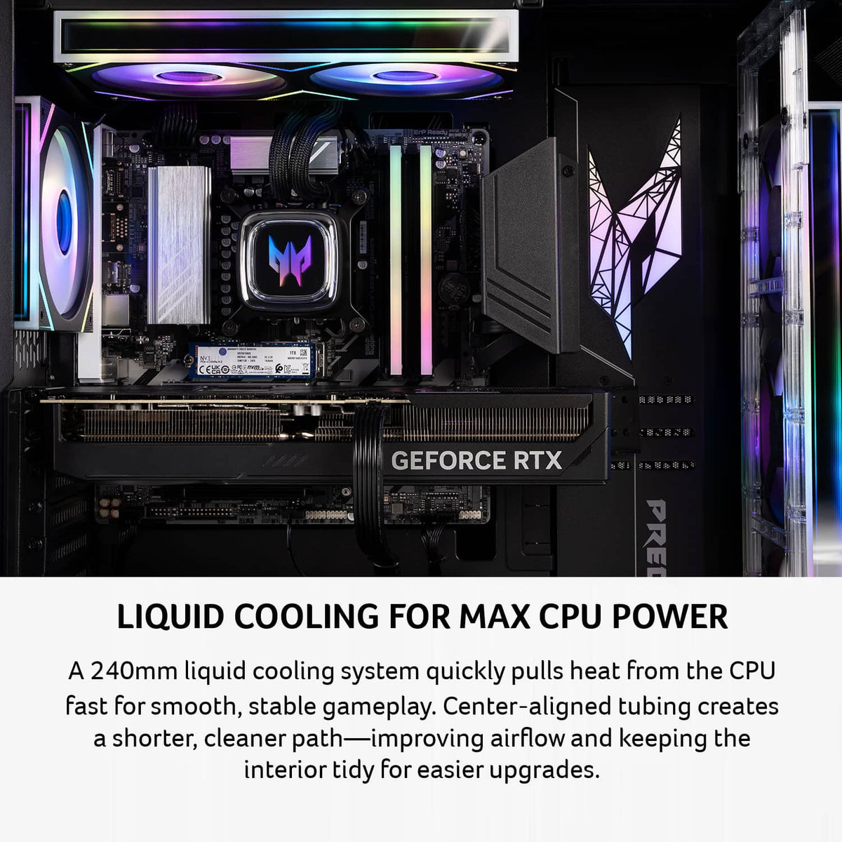 Acer - Predator Orion Gaming Desktop - Intel Core Ultra 7 265KF 2024 - GeForce RTX 5070 - 32GB DDR5 Memory – 1TB Storage - Black