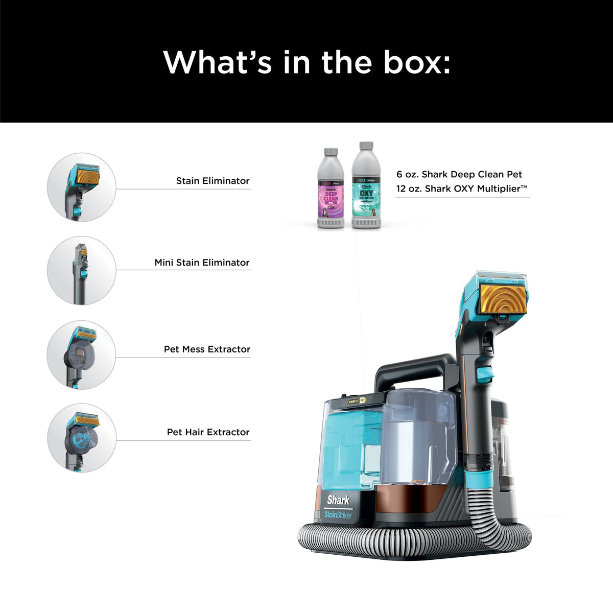 Shark - StainStriker HairPro Portable Carpet, Upholstery & Area Rug Cleaner Perfect for Pets & Car Interiors - Copper/Gray
