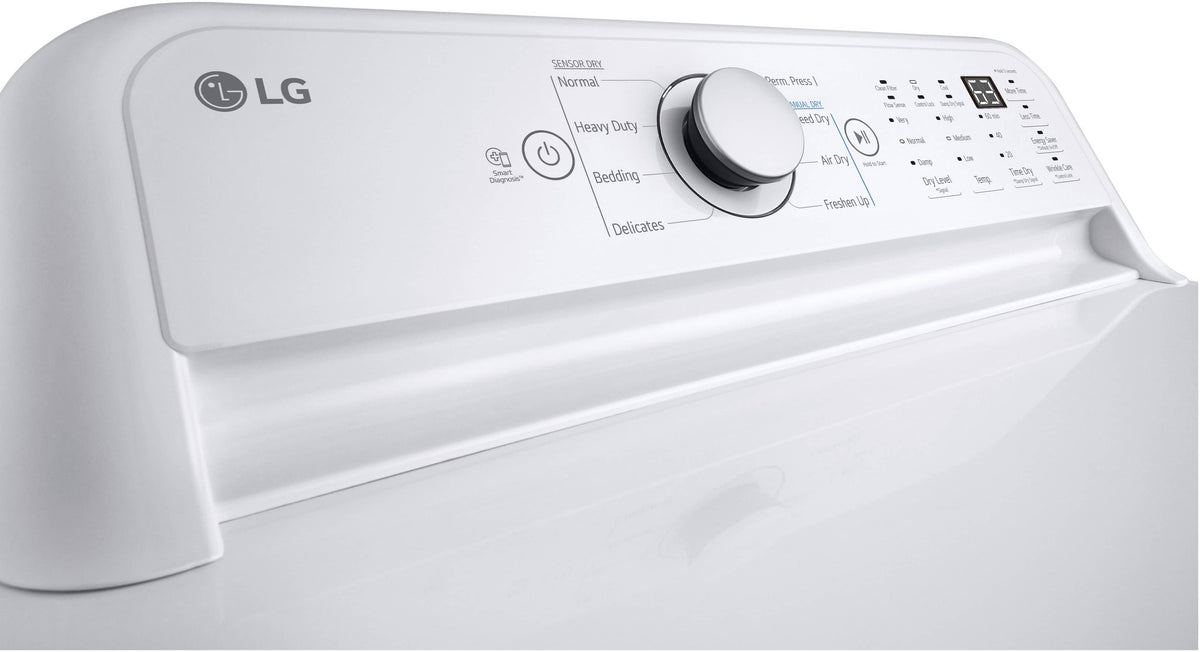 LG - 7.3 Cu. Ft. Ultra Large Rear Control Electric Dryer with Sensor Dry and LoDecibel Quiet Operation - White