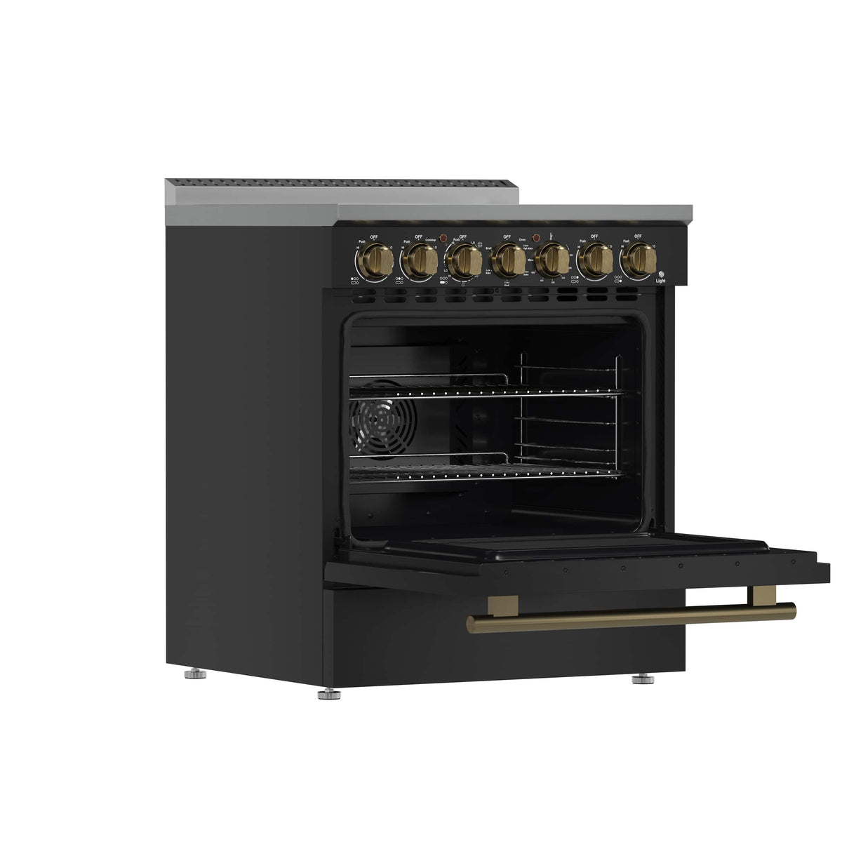 Forno Appliances - 30 in. Wide 5 Elements Paolo 4.38 cu. ft. Freestanding Electric True Convection Range with Warming Zone - Black