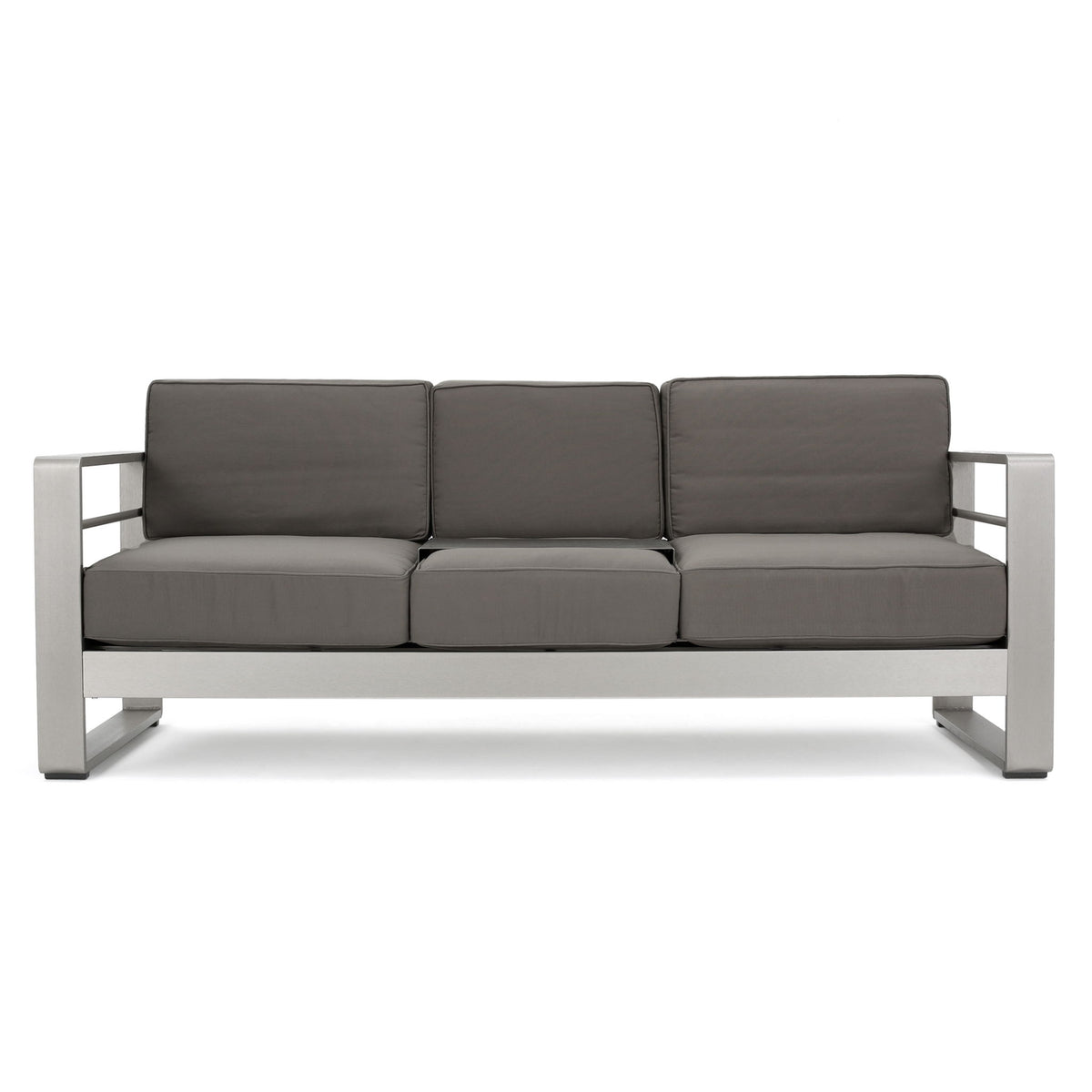Cape Coral - Contemporary 2 Seater Sofa With Metal Tray - Gray