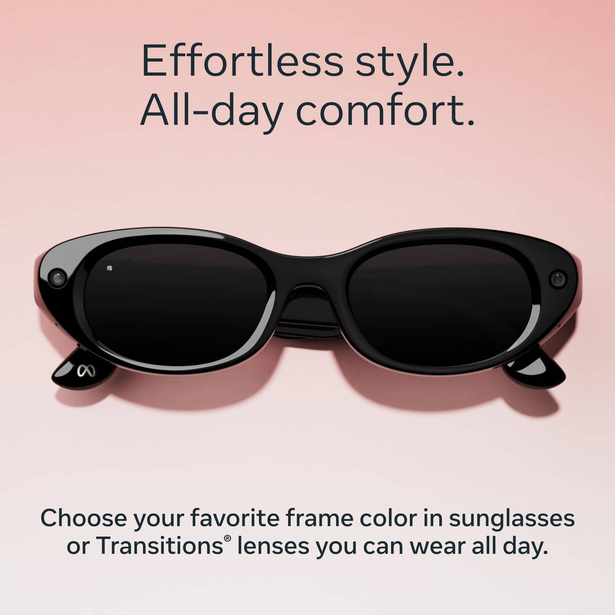 Meta - Starfire Kylie Edition-AI Glasses-Smart Features like 12MP Camera,Live Translate- 8+Hour Battery-Transitions Grey Lenses - Classic Black