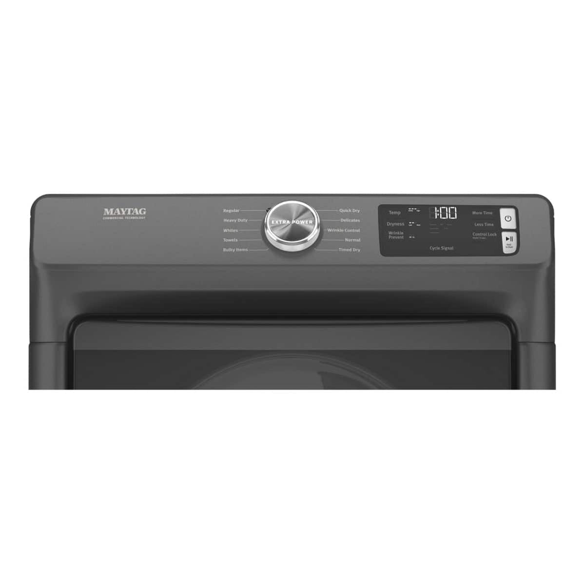 Maytag - 7.3 Cu. Ft. Stackable Gas Dryer with Extra Power Button - Volcano Black