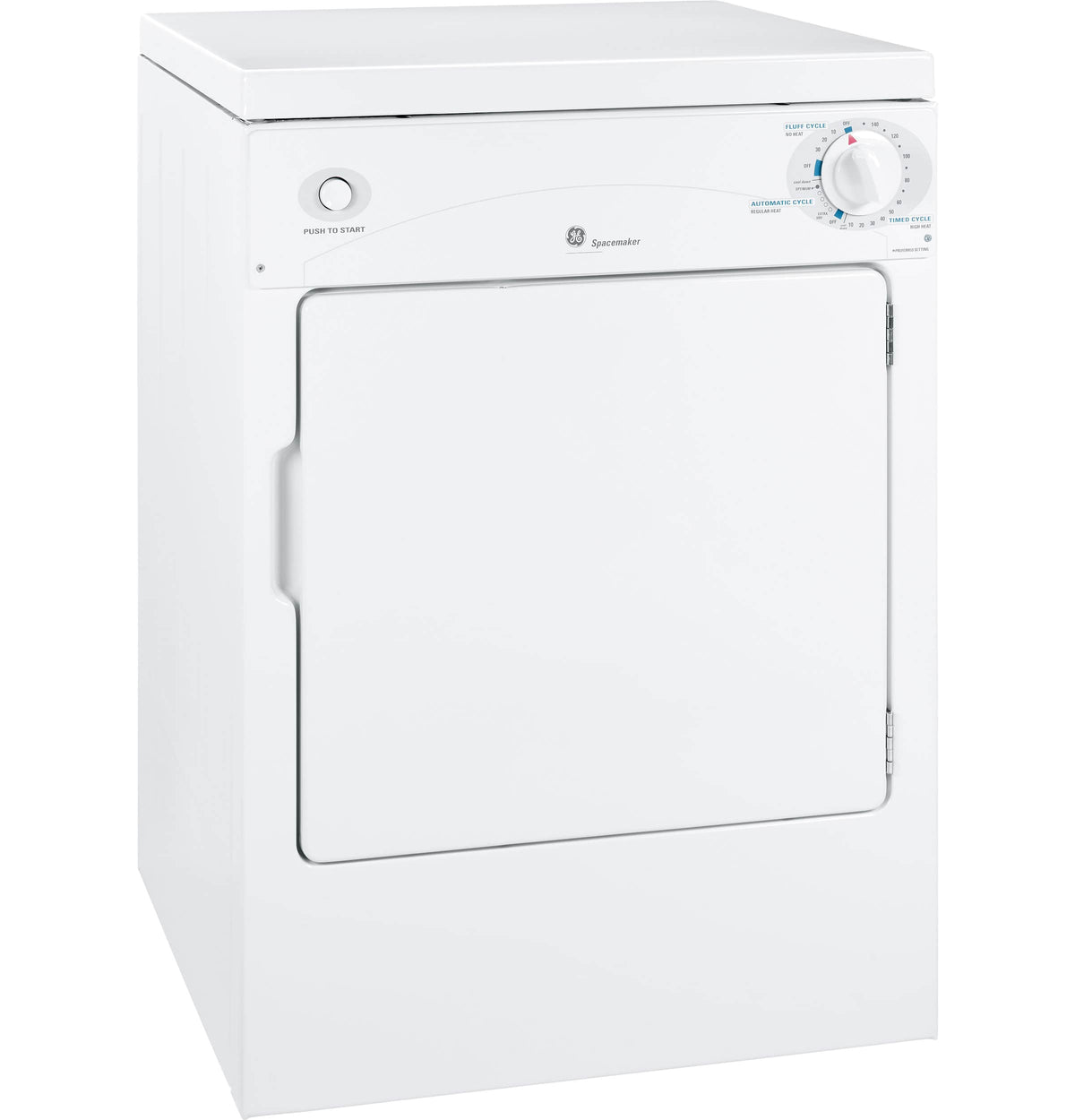 GE - 3.6 Cu. Ft. Stackable Electric Dryer with Portable - White