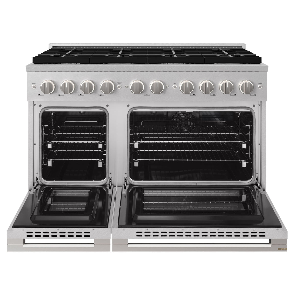 ZLINE - 48 in. 6.7 cu. ft. Marino Dual Fuel Freestanding Range with 8 Gas Burners and Convection Oven in Satin Stainless Steel - Satin Stainless Steel
