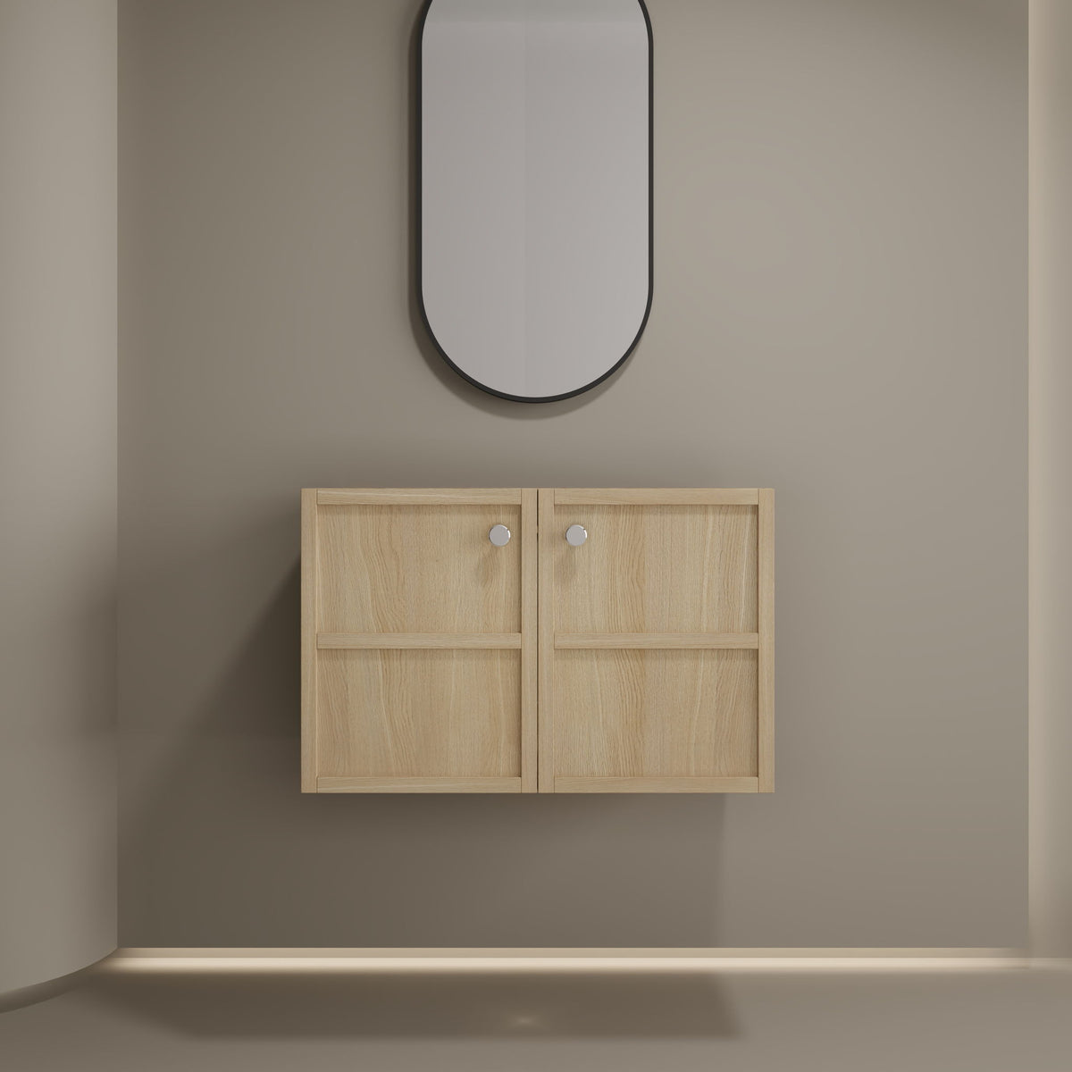 Mueble de Baño Moderno Suspendido con Puertas de Cierre Suave