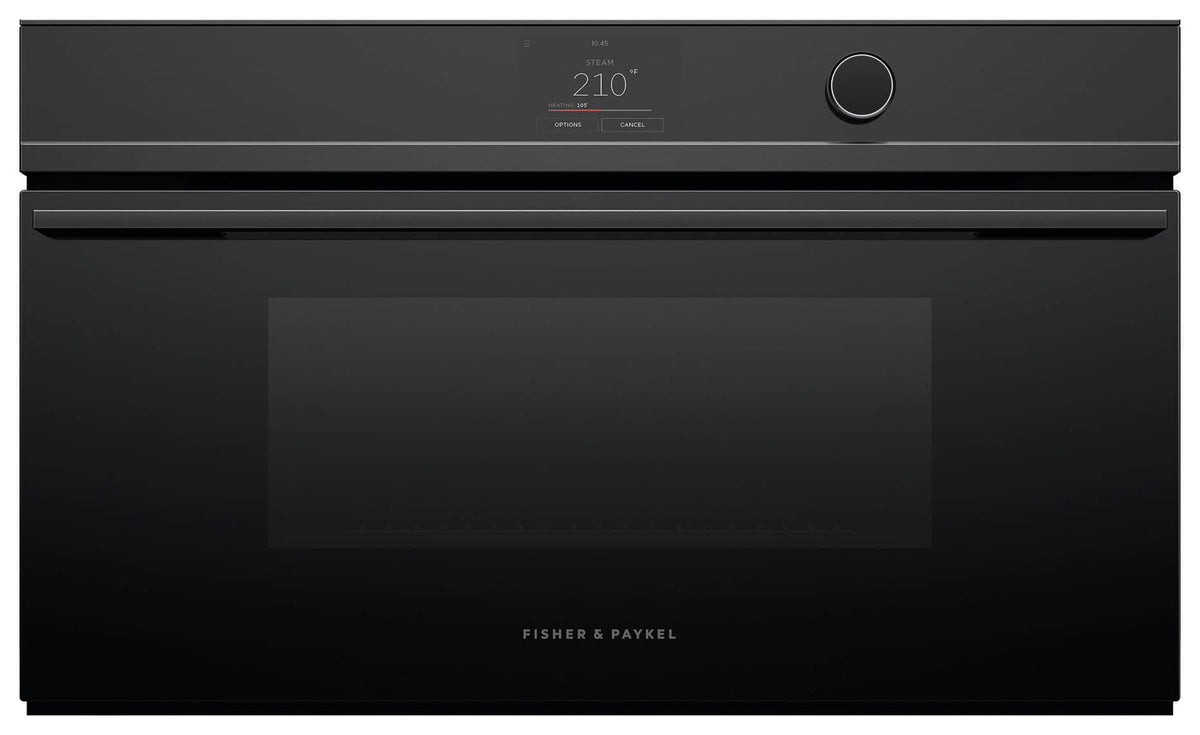 Fisher & Paykel - Minimal 30-in Combination steam oven 1.9 cu ft capacity touch screen with dial - Black
