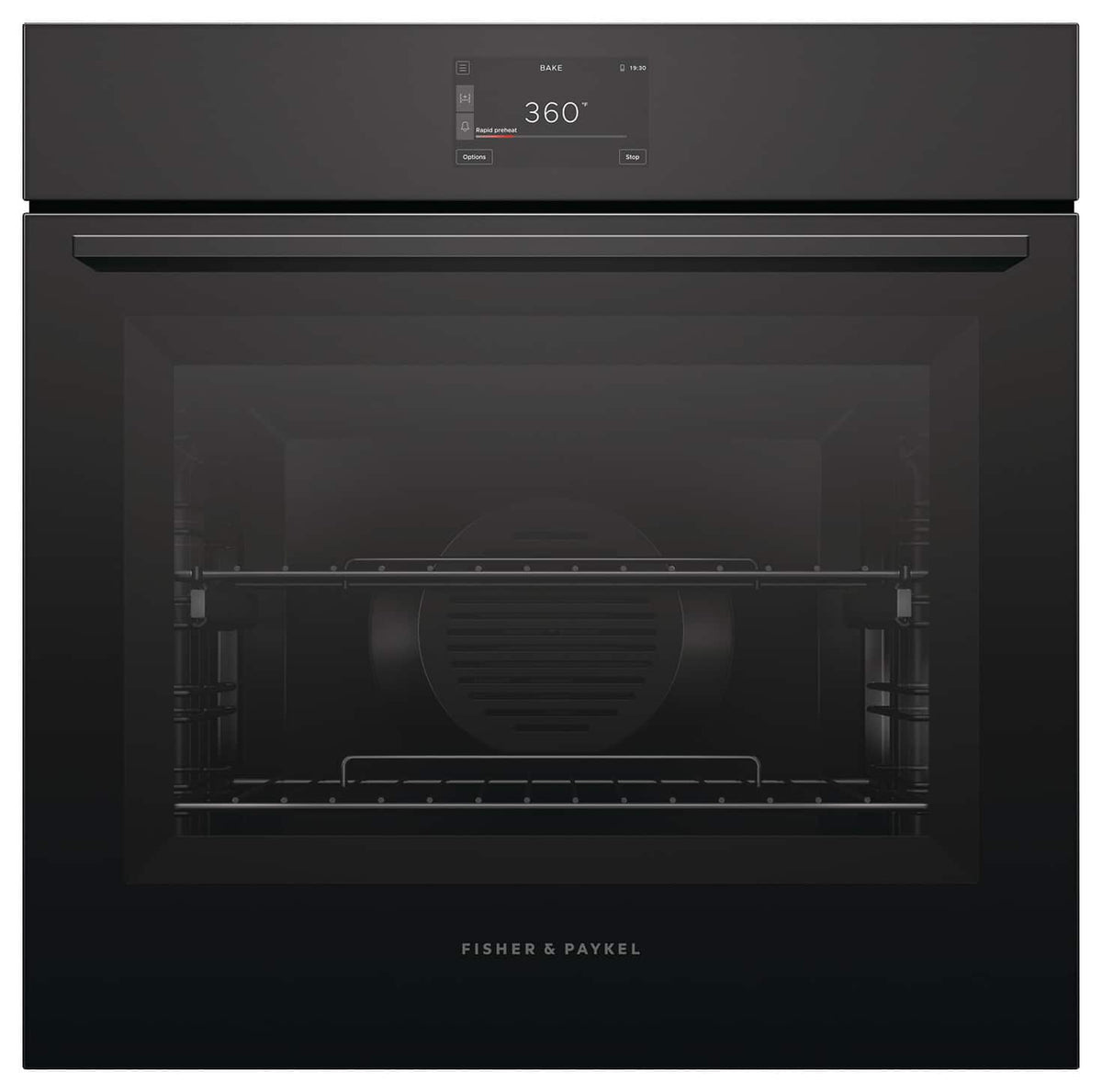 Fisher & Paykel - 24" 3 Cu. Ft. 5" Touchscreen Self-Cleaning Single Oven - Black