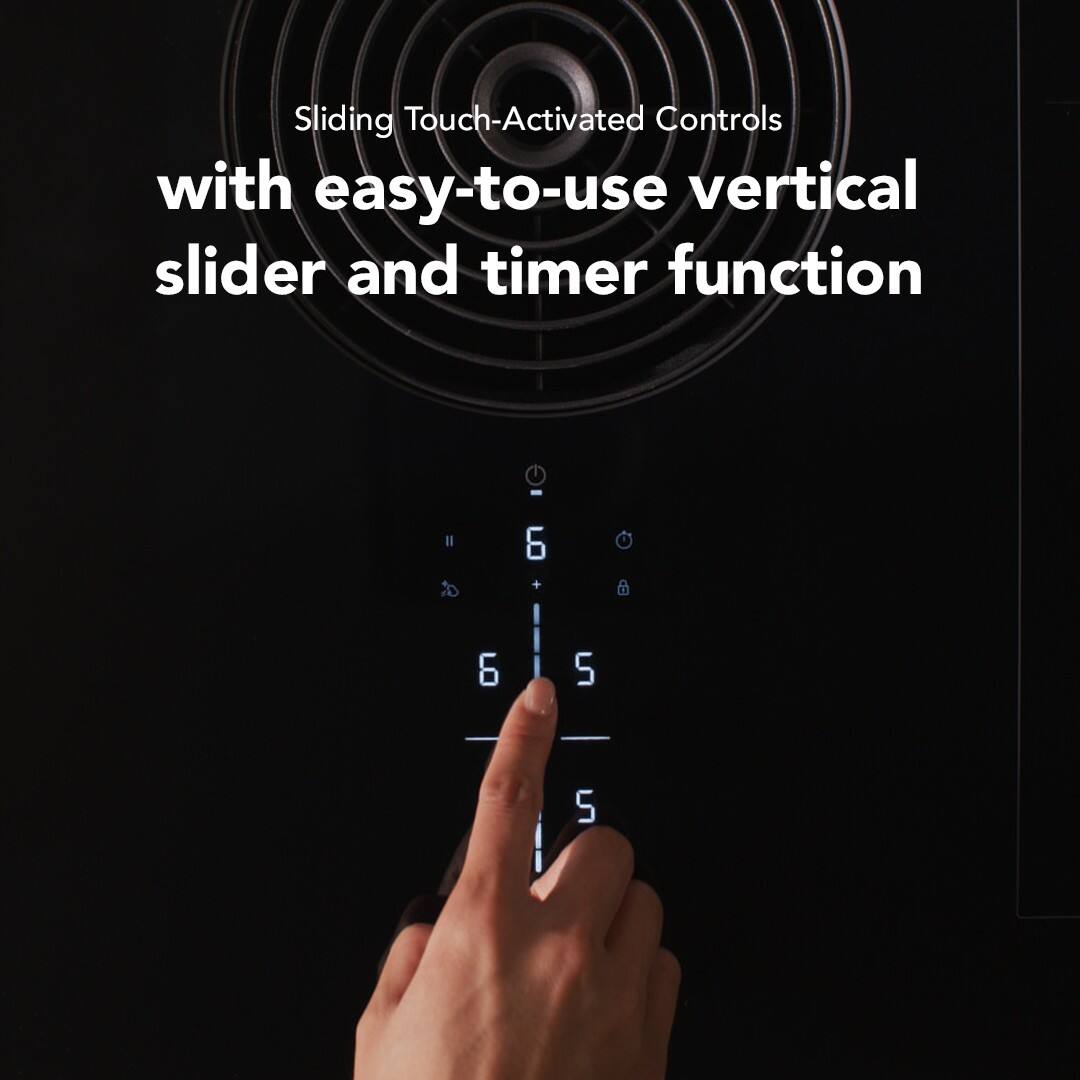 KitchenAid - 30 in. Wide 4 element Built-In Downdraft Electric Induction Cooktop with Quiet Ventilation - Black