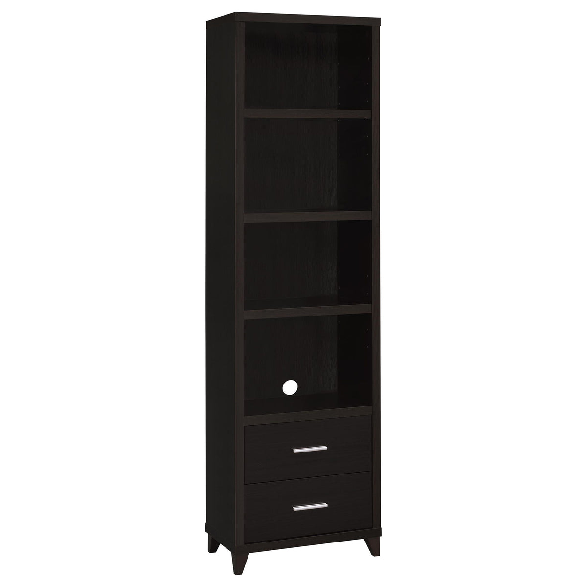 Media Tower With And Drawer With Adjustable Shelves Handles - Brown