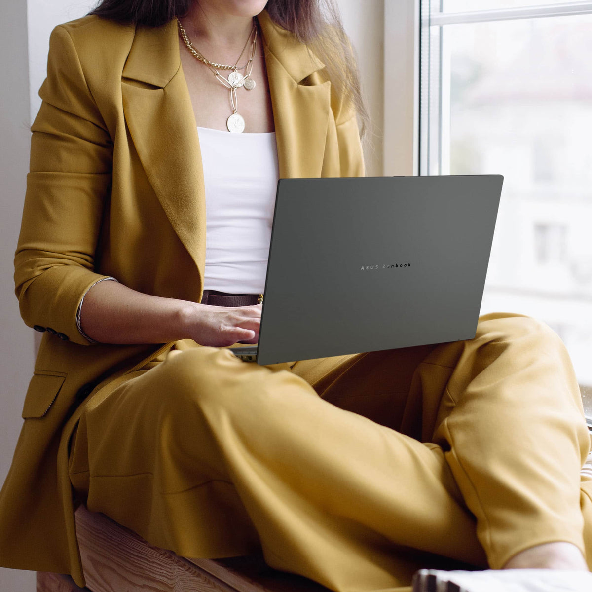 ASUS - Zenbook 14 14" 2K OLED Touchscreen Laptop - AMD Ryzen AI 9 465 2026 - 16GB Memory - 512GB Storage - Copilot+ PC - Jasper Gray