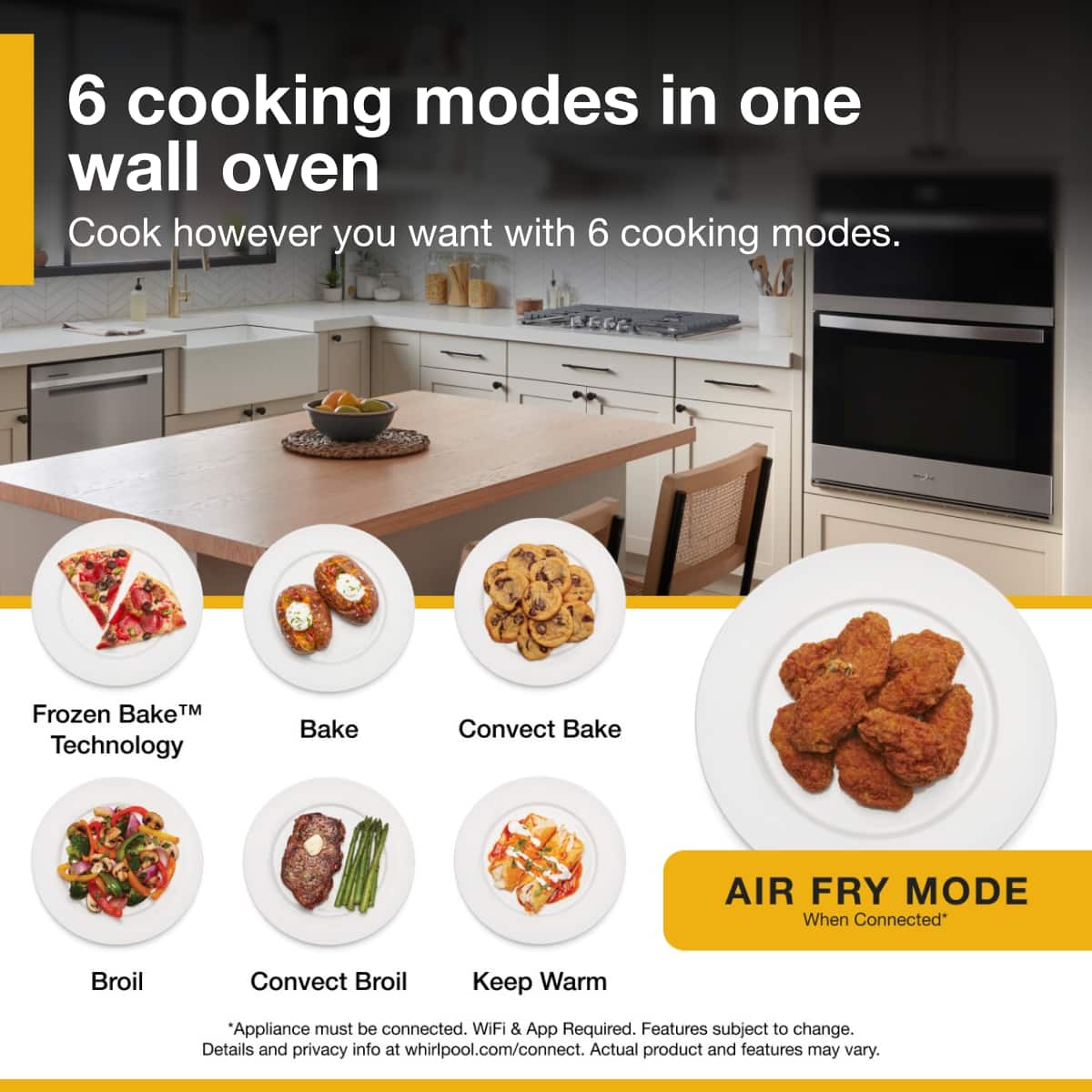 Whirlpool - 5.7 Total Cu. Ft. Combo Wall Oven with Air Fry When Connected* .- Fingerprint Resistant - Stainless Steel