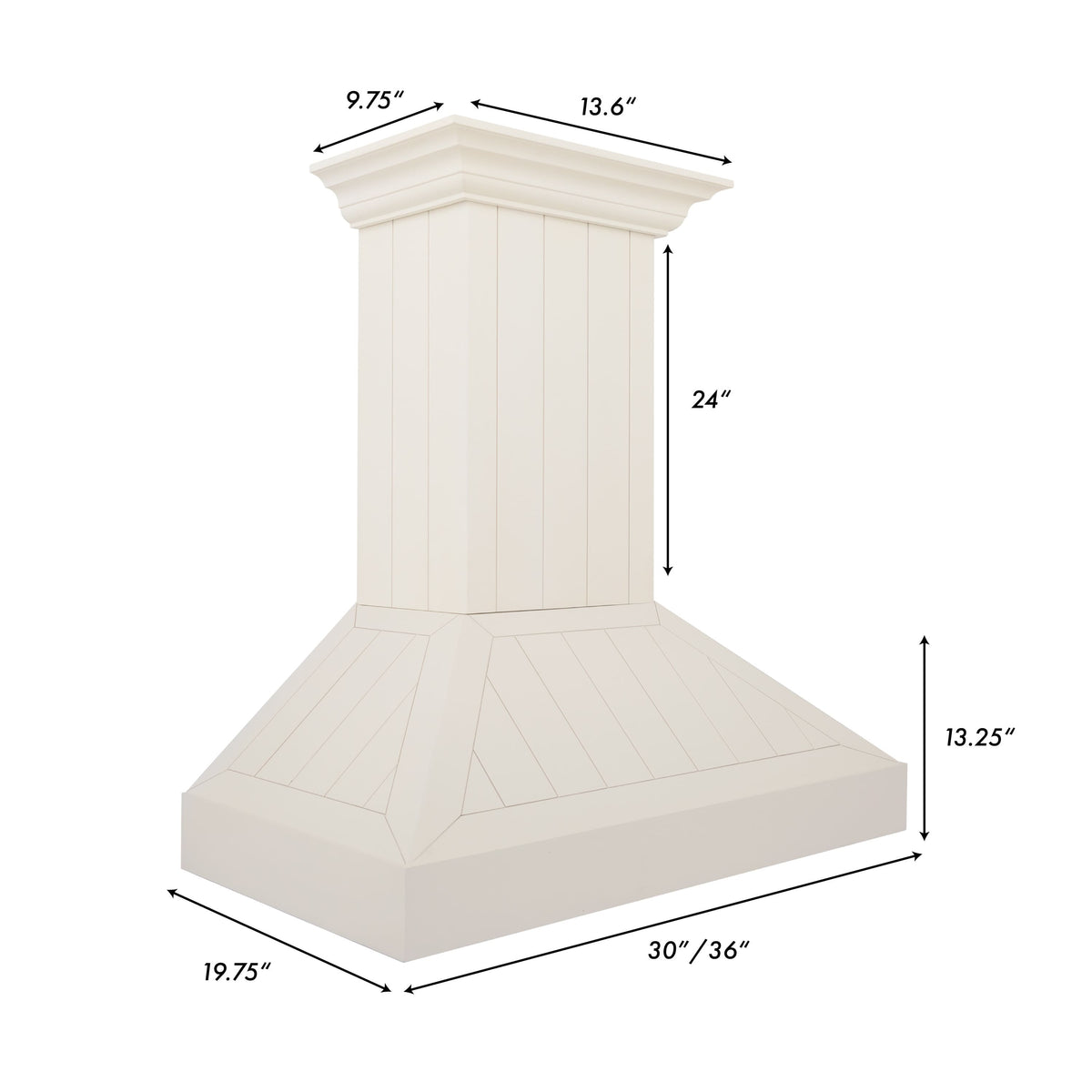 ZLINE - 30 inches - Externally Vented - Wall Range Hood - Cottage White