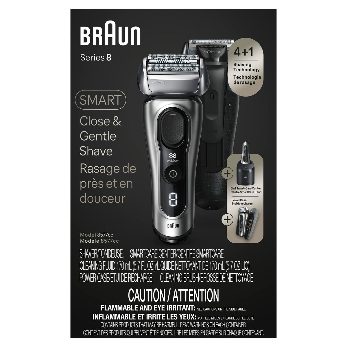 Braun - Series 8 Electric Shaver with 5 in 1 SmartCare Center - Galvano Silver