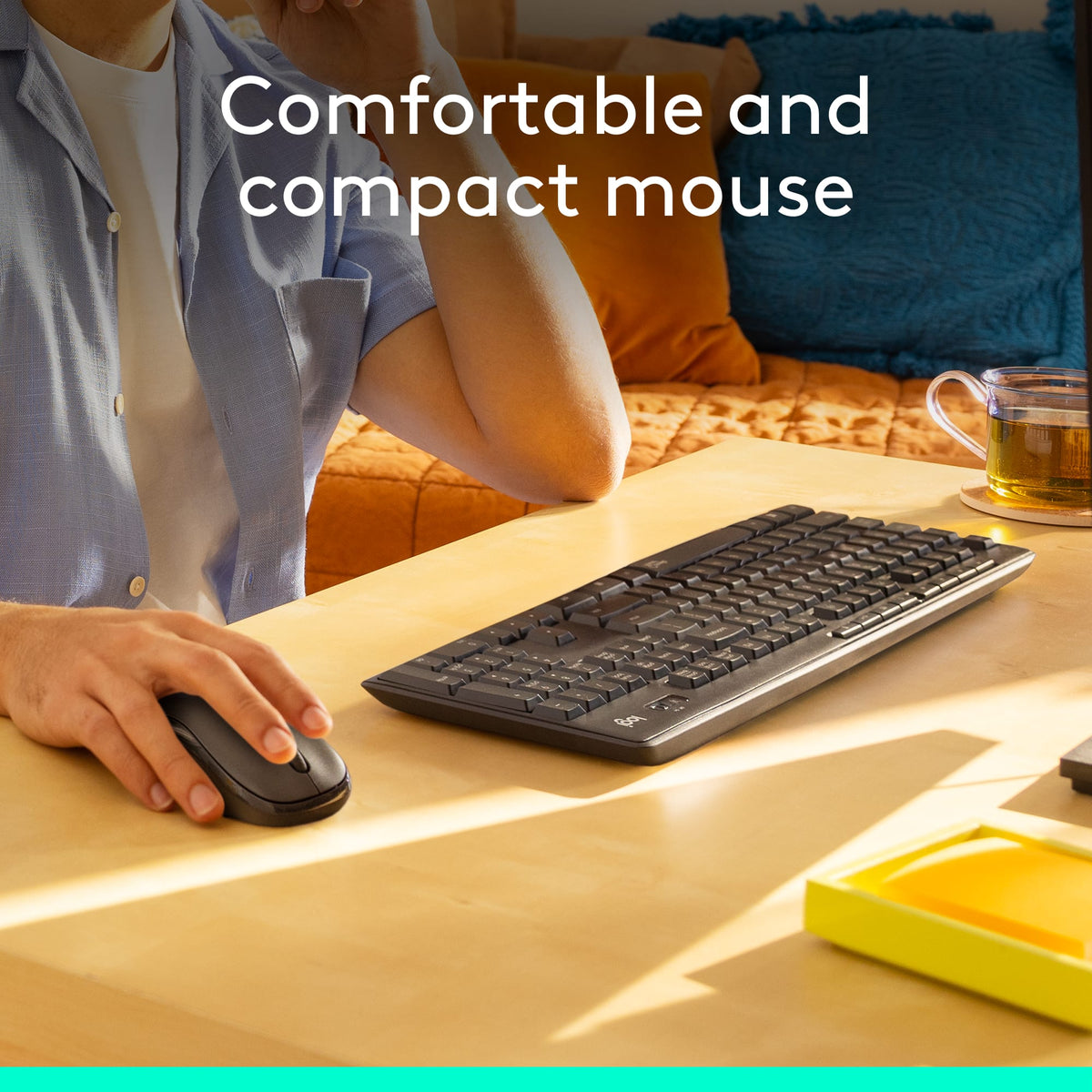 Logitech - MK295 Full-size Wireless Membrane Keyboard and Mouse Combo for Windows and Chrome OS with SilentTouch Technology - Graphite