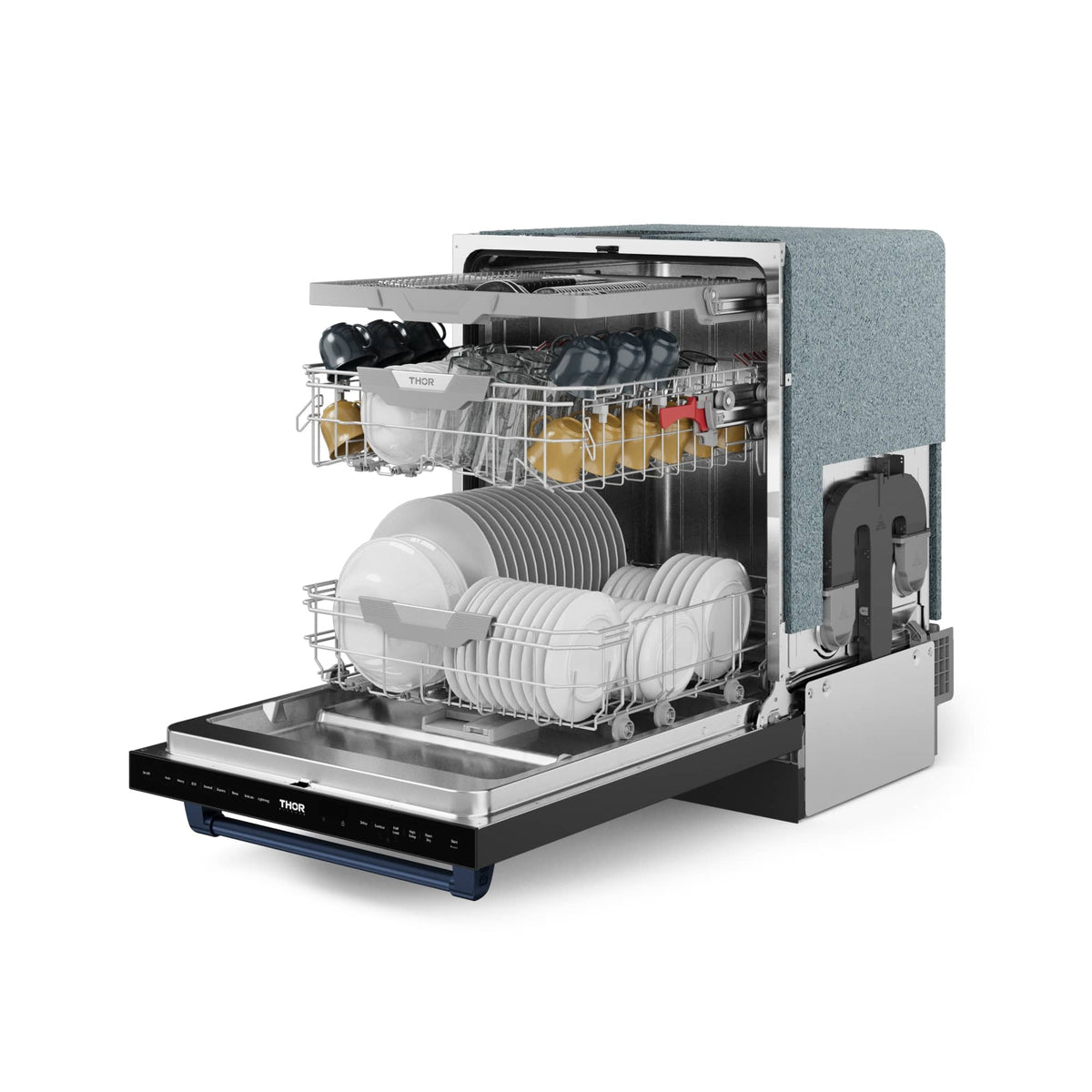 Gordon Ramsay Series by THOR Kitchen 24 Inch Dishwasher with Navy Blue Hardware - Black
