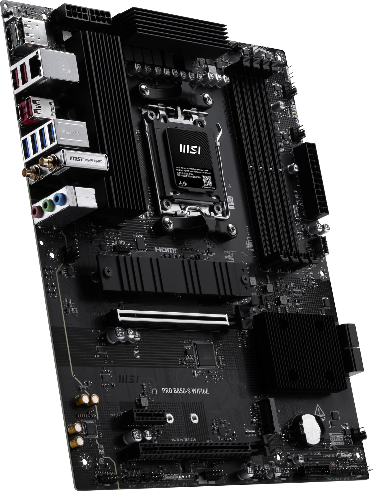 MSI - PRO B850-S WIFI6E(Socket AM5) AMD B850 ATX DDR5 Wi-Fi 6E Motherboard - Black