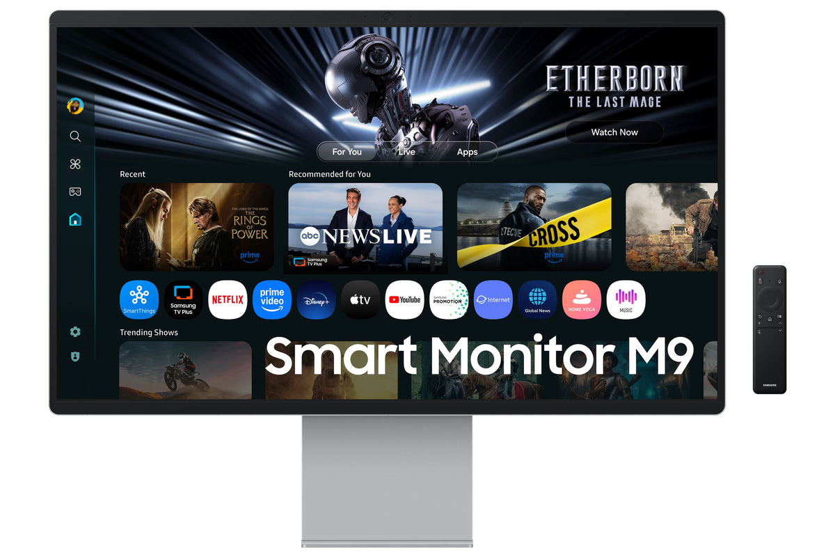 32" M90SF 4K UHD Smart OLED Monitor with Samsung Vision AI, Built In 4K Camera and Speakers, USB-C - Carbon Silver