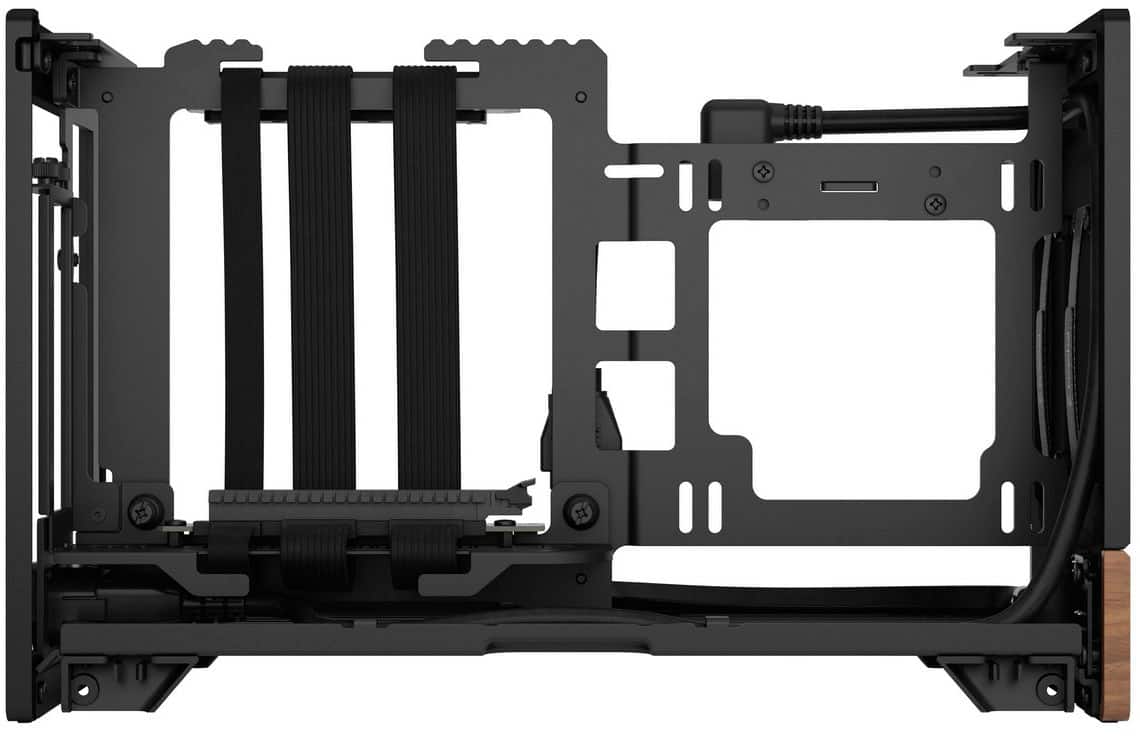 Fractal Design - Terra Graphite with PCIe 4.0 Riser Mini-ITX Small Form Factor PC Case - Black