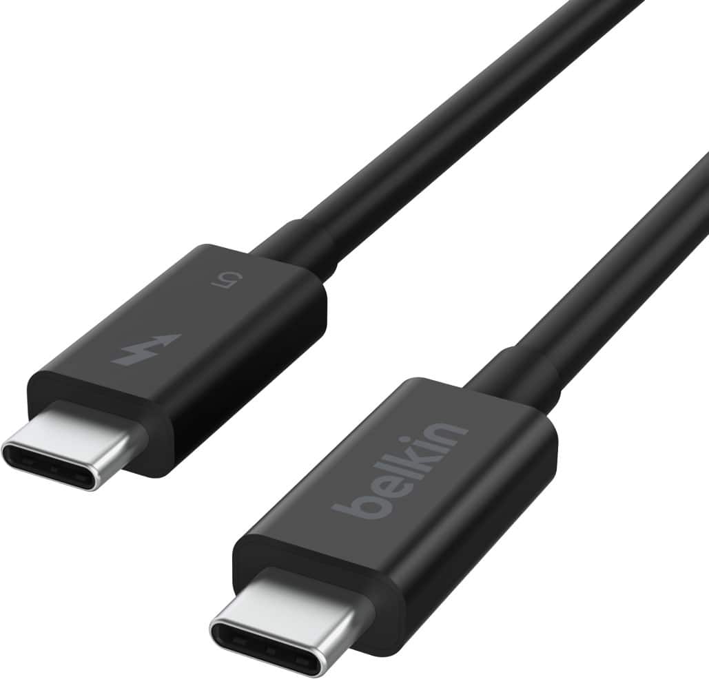 Belkin - 3.3ft USB-C Thunderbolt 5 Cable w/ 240W Power Delivery, Bandwidth Boost Up to 120Gbps, and 4K UHD Display Resolution - Black