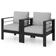 Modernos sillones de patio para todo clima y cojines gruesos (juego de 2)
