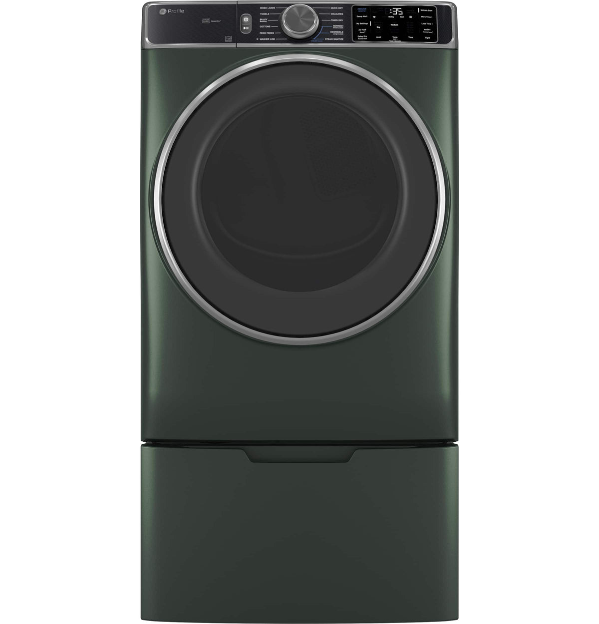 GE Profile - 7.8 Cu. Ft. Stackable Smart Gas Dryer with Steam and Sanitize Cycle - Jade Green