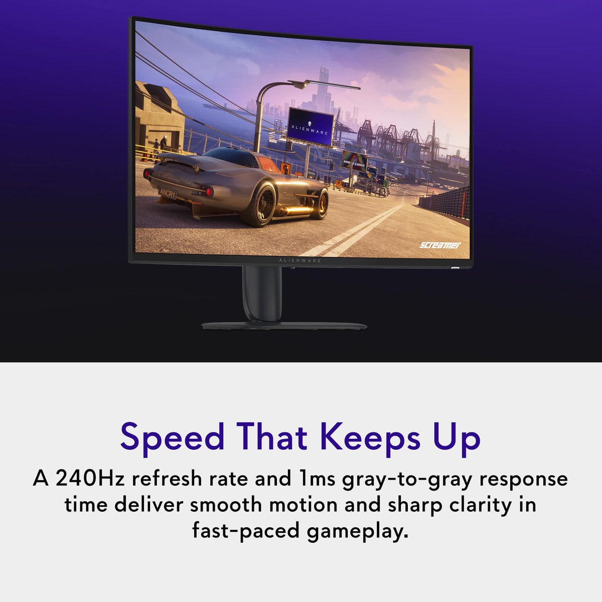 Alienware - 32" QHD 240Hz 1ms FreeSync Premium Curved Gaming Monitor with HDR (HDMI, DisplayPort) - Black