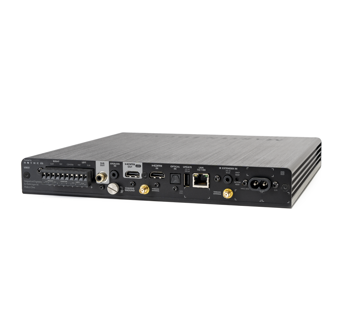 MartinLogan - USR51 Ultra-Slim 5.1 Wall-Mountable A/V Receiver, 50W Per Channel with eARC, Anthem Room Correction, Built-In Streaming - Black