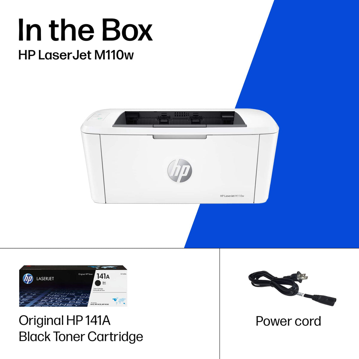 HP - LaserJet M110w Wireless AI-Enabled Black and White Laser Printer - White