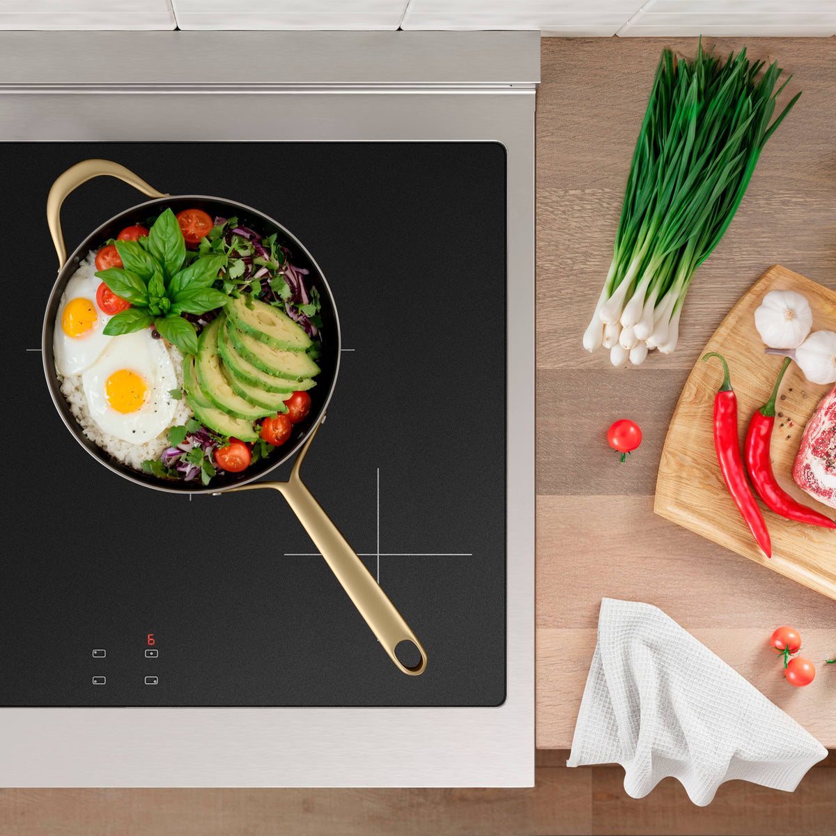 ZLINE - 30 in. Wide 4 Elements Autograph 4.2 cu. ft. Paramount Freestanding Induction Range with Electric Oven w/ Bronze Accents - Stainless Steel