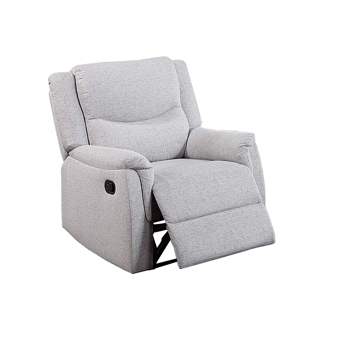 Sillón reclinable manual con asiento y respaldo tapizados y reposacabezas de apoyo