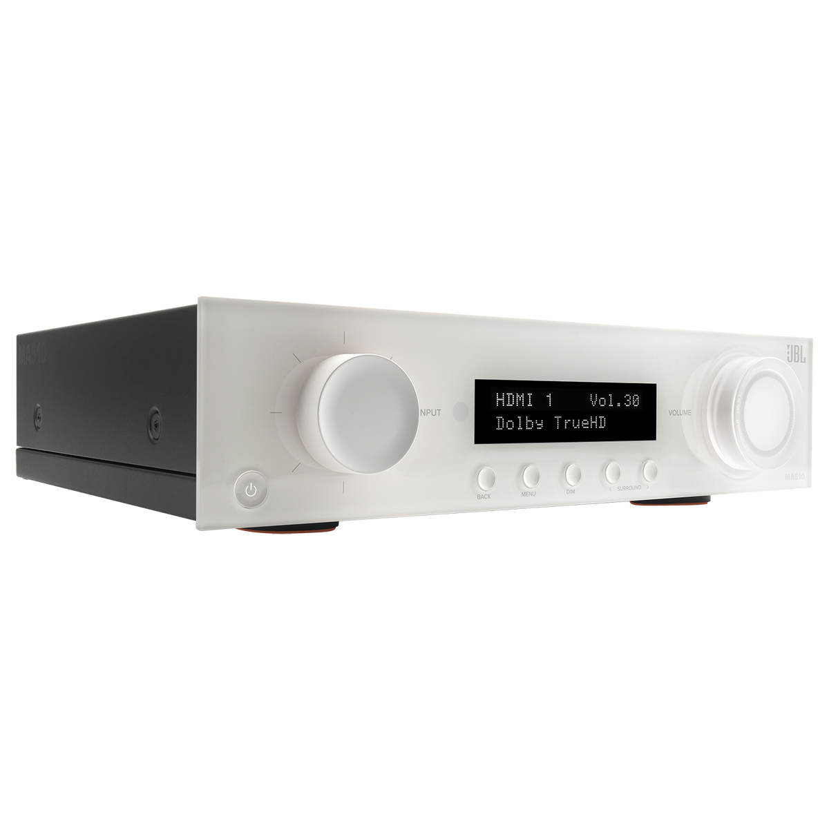 JBL - MA510 75W 5.2ch Bluetooth and WiFi Capable HDR 8K Ultra HD Compatible AV Home Theater Receiver - White