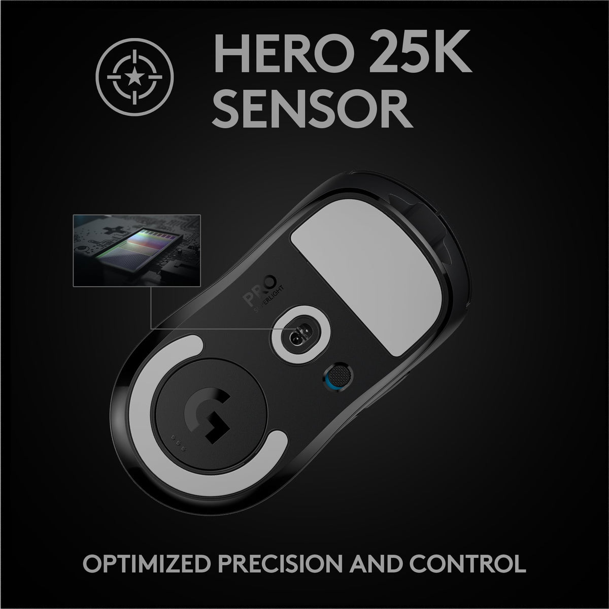 Logitech - PRO X SUPERLIGHT Lightweight Wireless Optical Gaming Mouse with HERO 25K Sensor - Wireless - Black