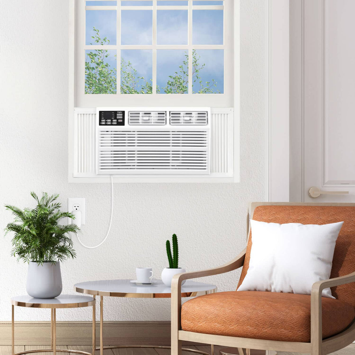 Whirlpool - 1,000 Sq. Ft. 18,000 BTU 230V Window Air Conditioner - White