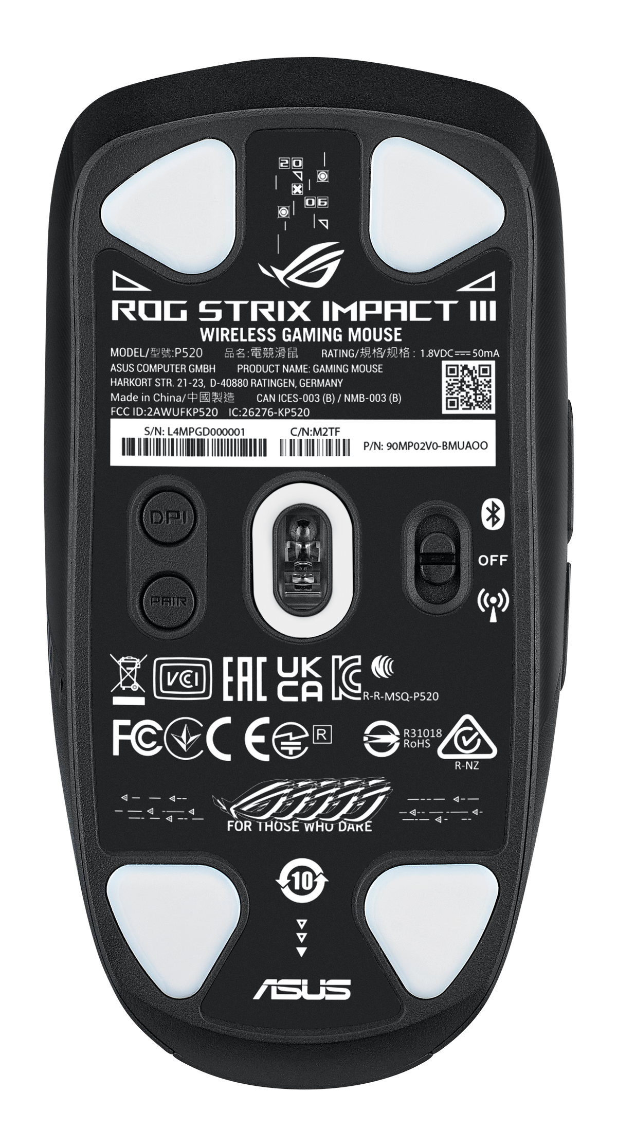 ASUS - ROG Strix Impact III Lightweight Wireless Optical Gaming Mouse - Wireless - Black