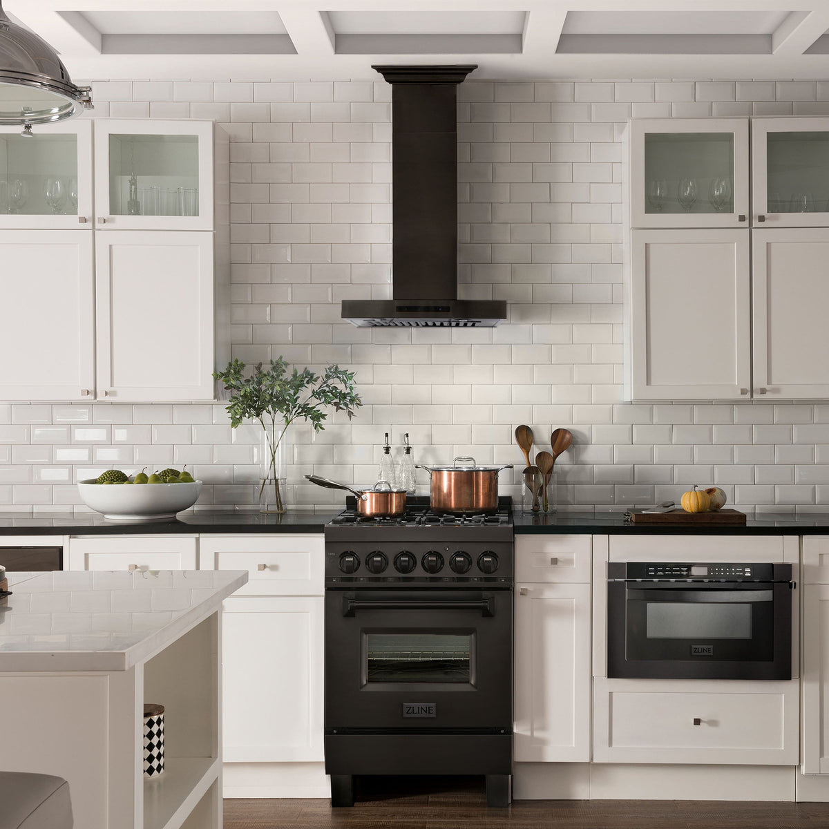 ZLINE - 24 inches - Externally Vented - Wall Range Hood - Black Stainless Steel