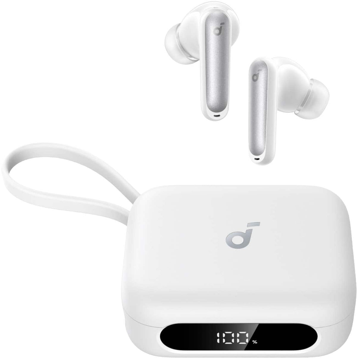 Soundcore - by Anker P41i Bluetooth Wireless In Ear Earbuds with Portable USB-C 3,000mAh Phone Charger (With Lightning Adapter) - White