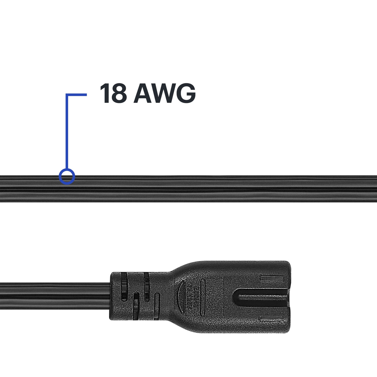 Best Buy essentials™ - 12' 2-Slot Non-Polarized Power Cord - Black