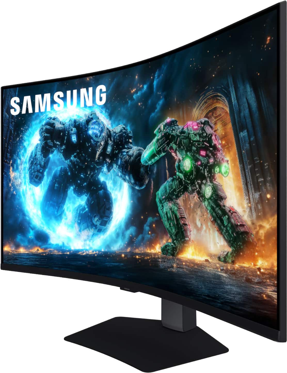 Samsung - 37" Odyssey G75F 4K 165Hz 1ms AMD FreeSync Prem Pro Curved Gaming Monitor with HDR 600 (DisplayPort, HDMI) - Black