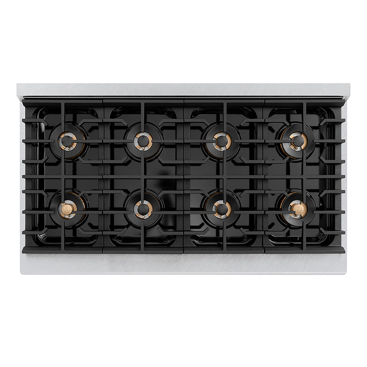 ZLINE - 48 in. Wide 8 Burner Autograph 6.7 cu. ft. Freestanding Paramount Dual Fuel DuoPro Range with Black Accents - Stainless Steel