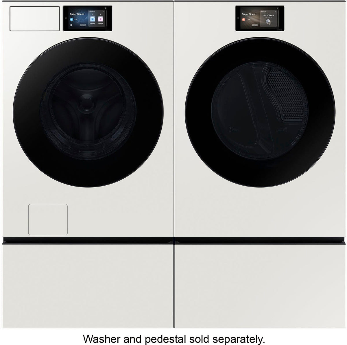 Samsung - 7.6 cu. ft. Bespoke AI Ultra Capacity Front Load Electric Dryer with AI Home and AI OptiDry+ - Ivory